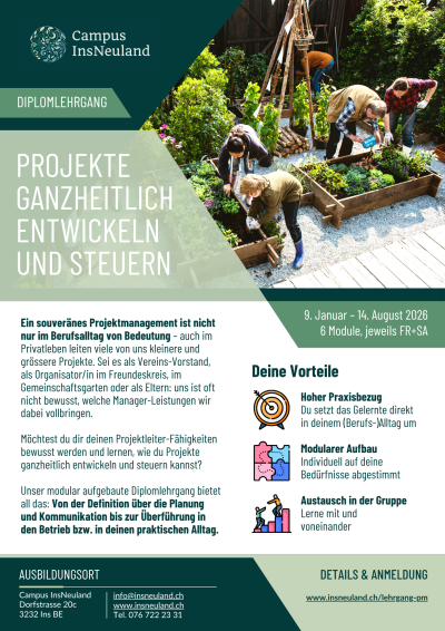 Diplomlehrgang Projektleitung – Modul 6 (Projektabschluss – Überführung in den Betrieb)